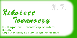 nikolett tomanoczy business card